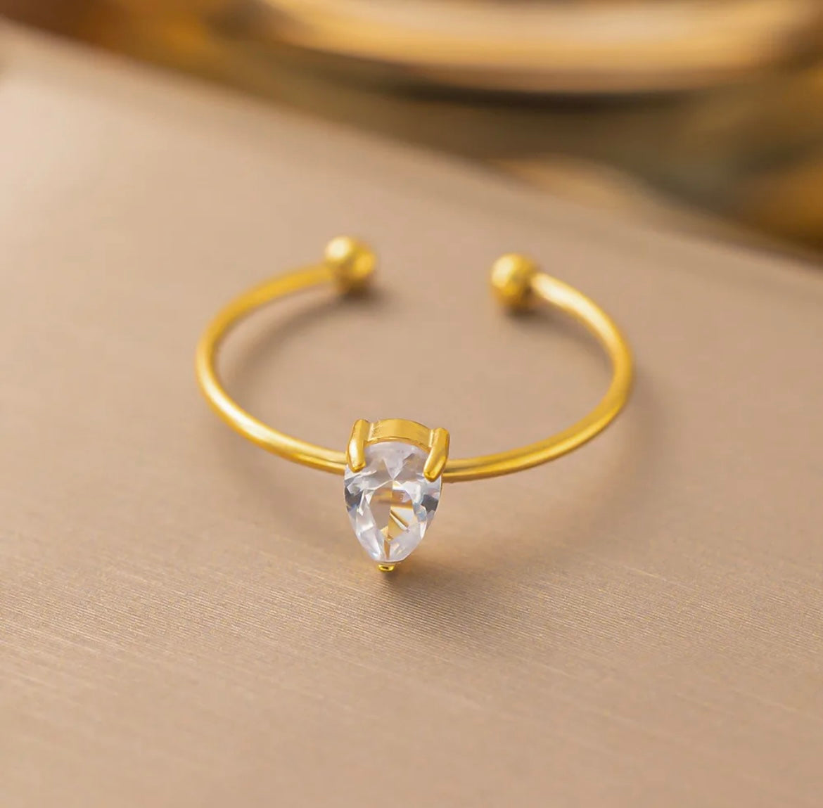 Bague acier inoxydable or